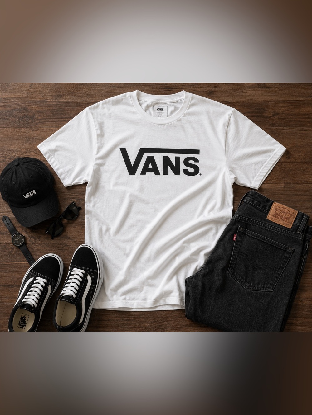 Classic White Vans Men’s Tshirt Large